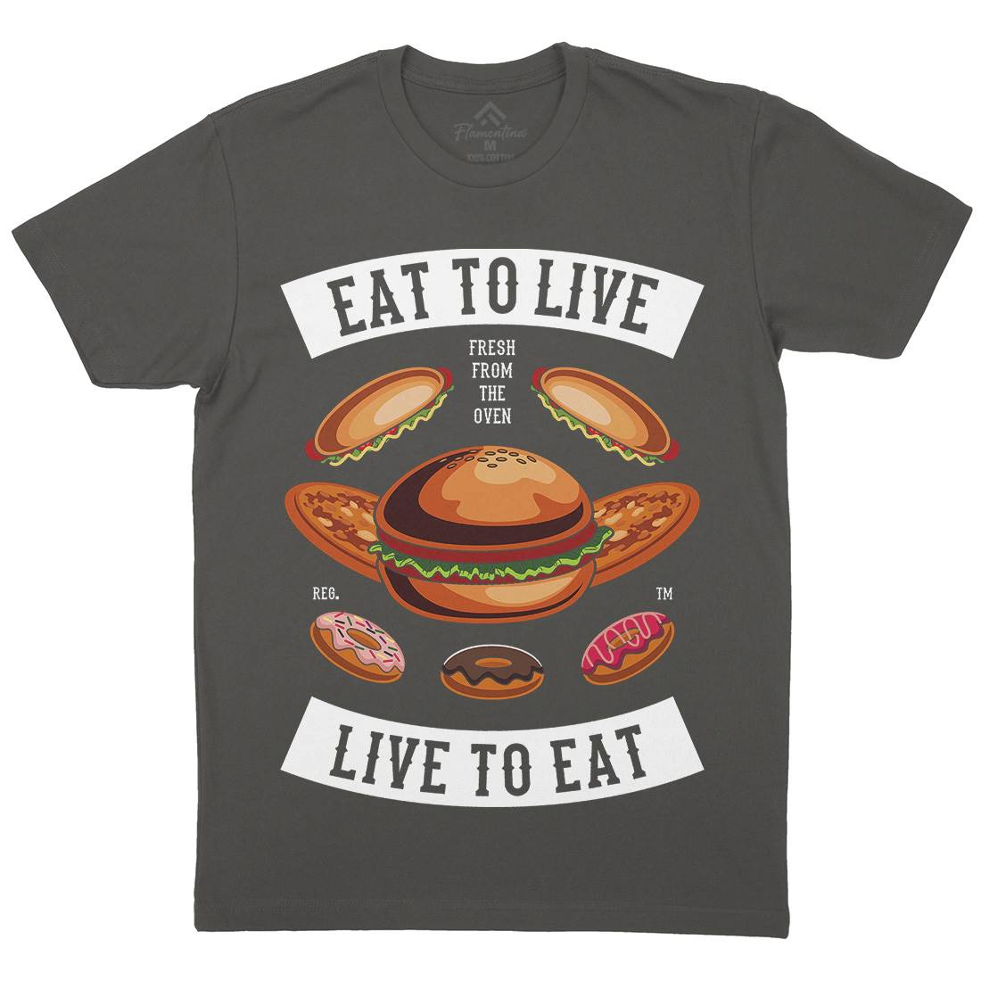 Eat To Live Mens Crew Neck T-Shirt Food C346
