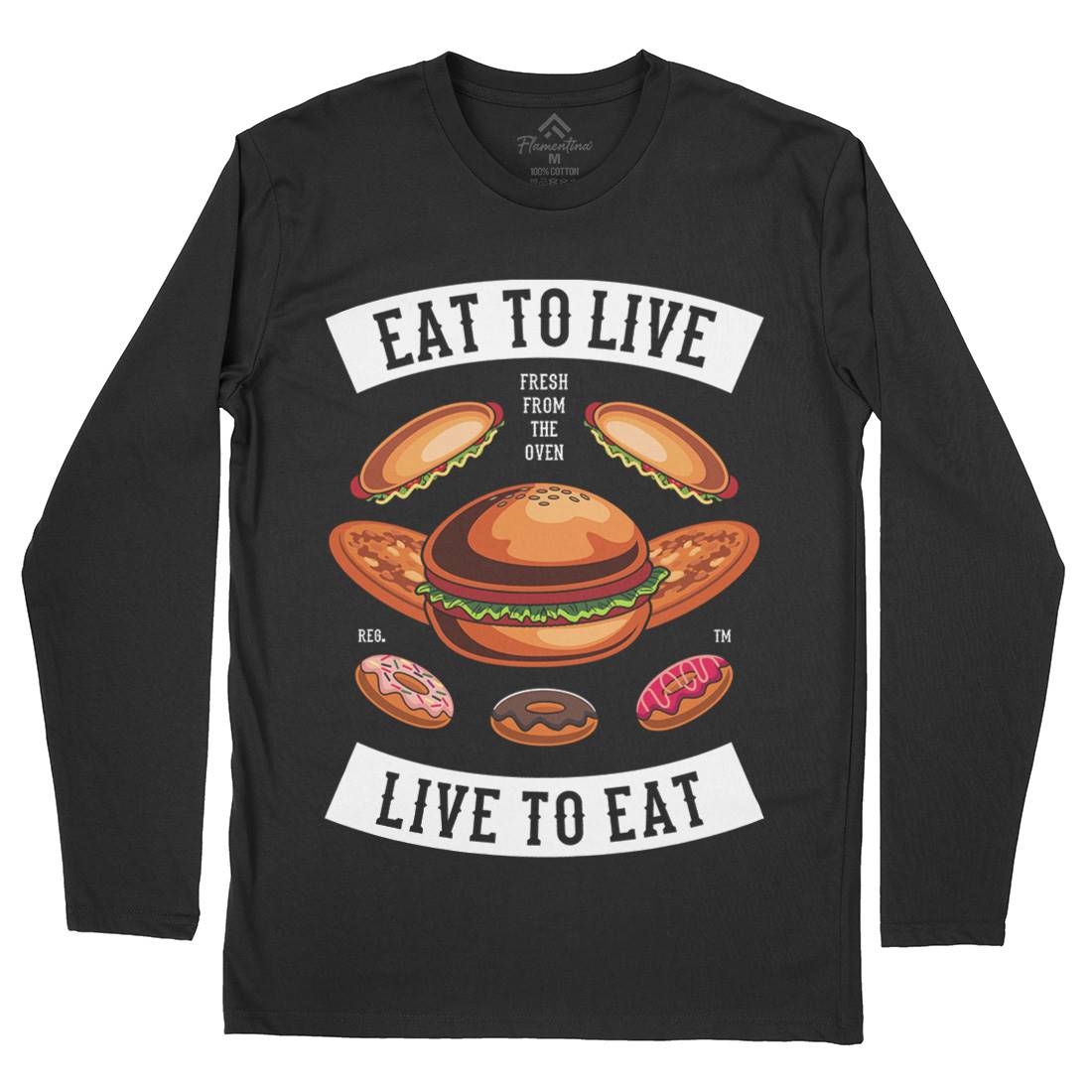 Eat To Live Mens Long Sleeve T-Shirt Food C346