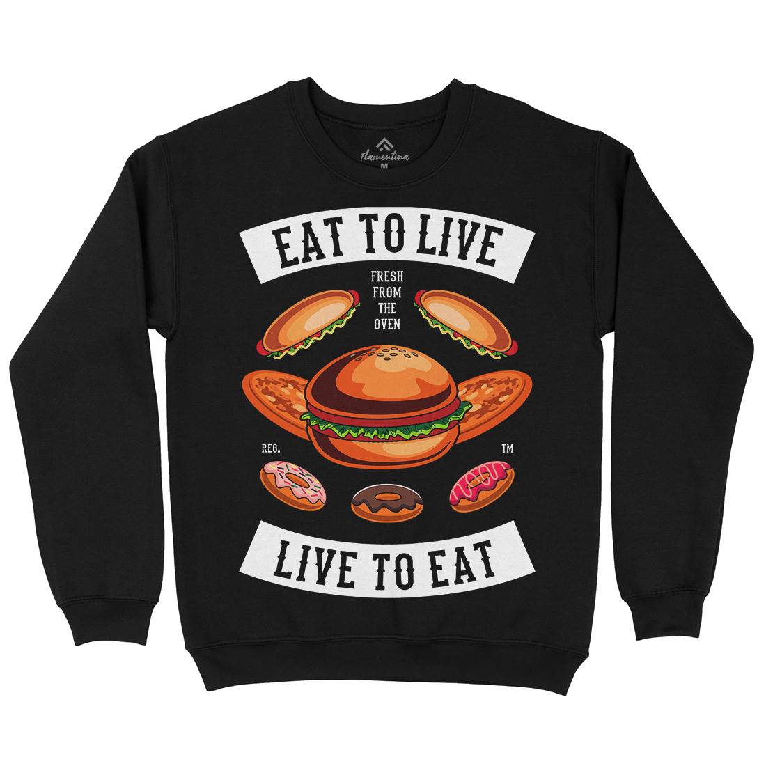 Eat To Live Mens Crew Neck Sweatshirt Food C346