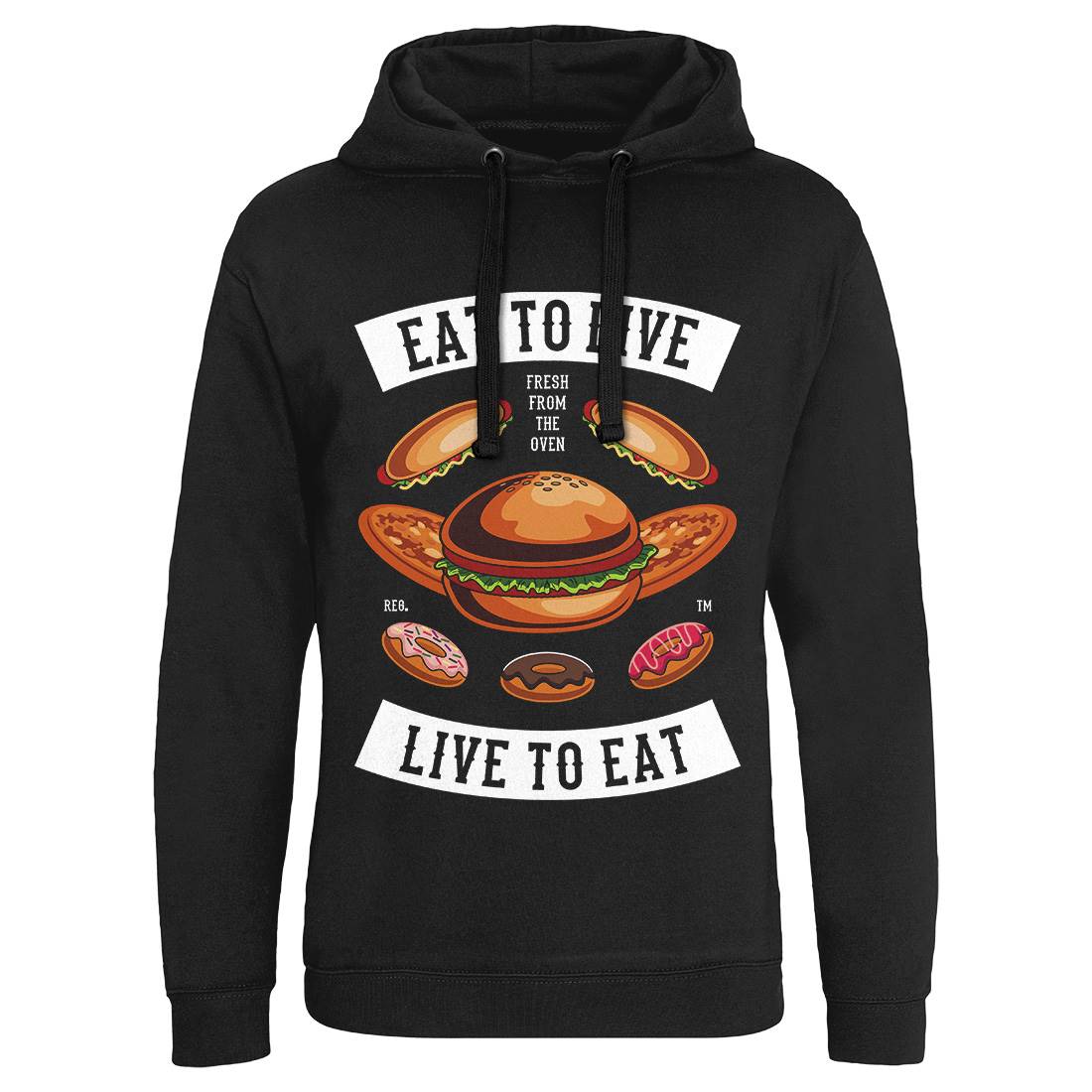 Eat To Live Mens Hoodie Without Pocket Food C346