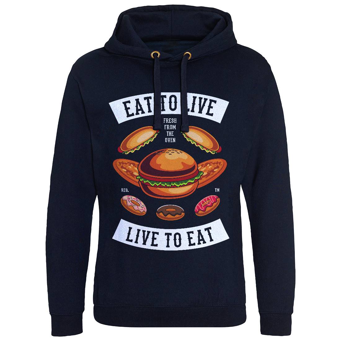 Eat To Live Mens Hoodie Without Pocket Food C346
