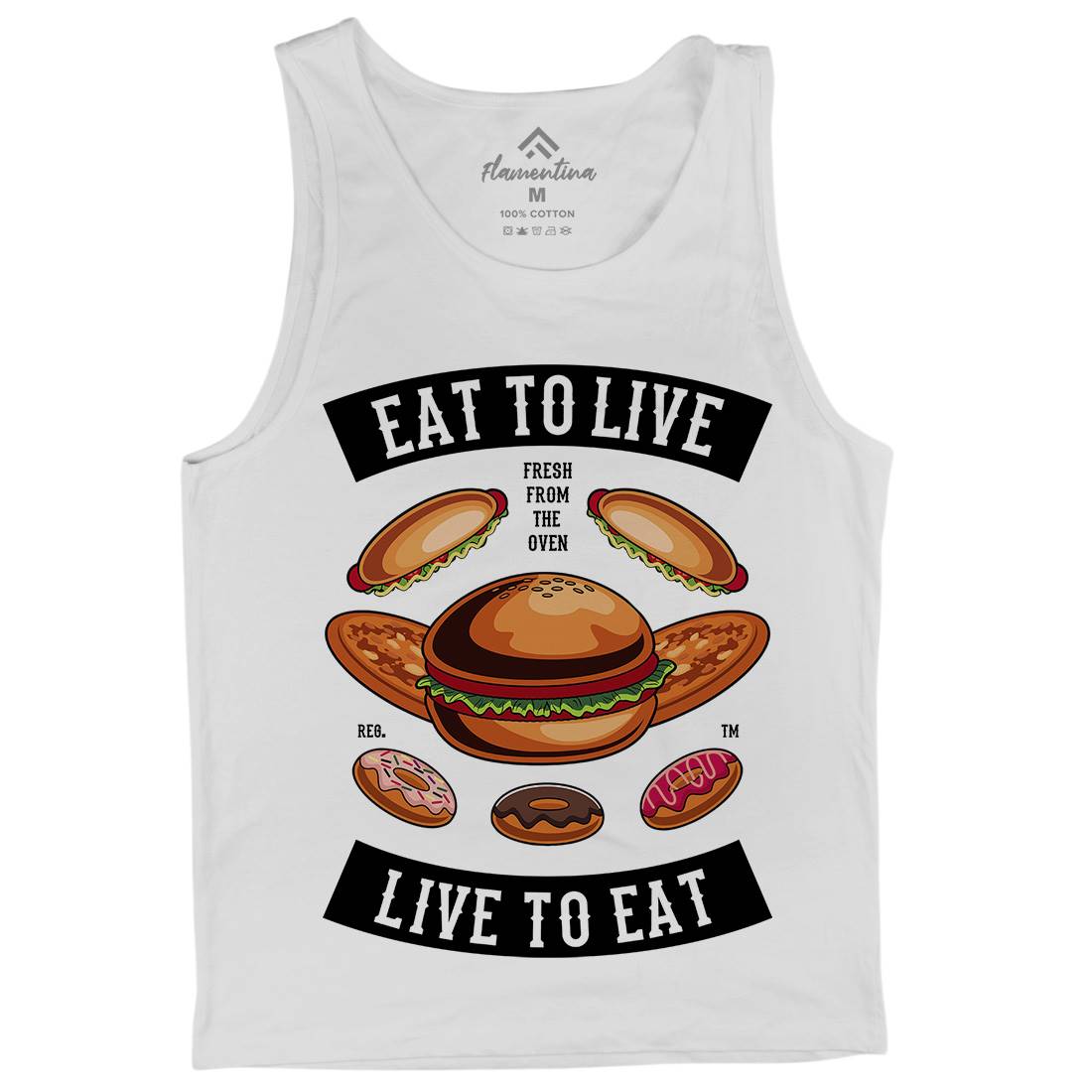 Eat To Live Mens Tank Top Vest Food C346
