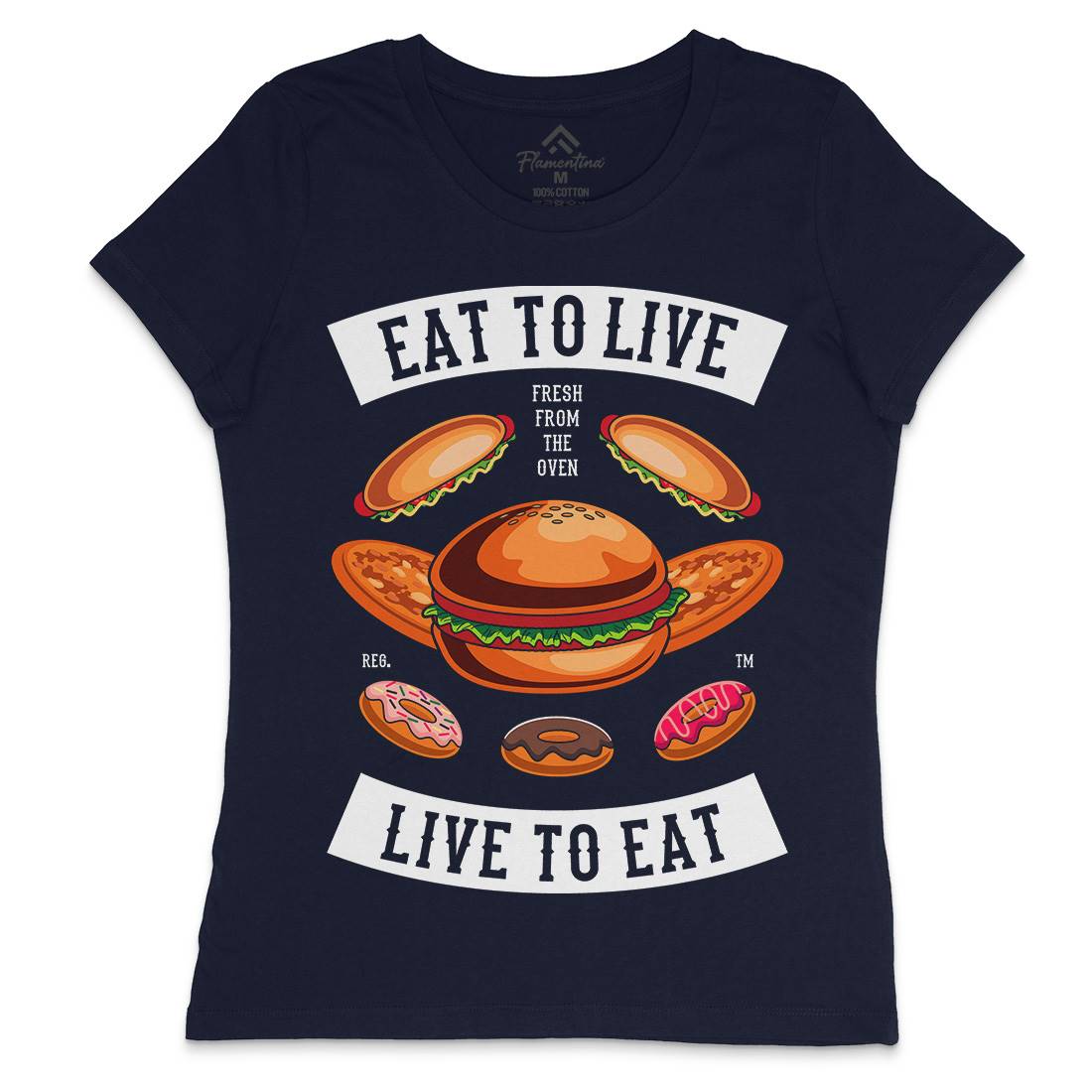 Eat To Live Womens Crew Neck T-Shirt Food C346