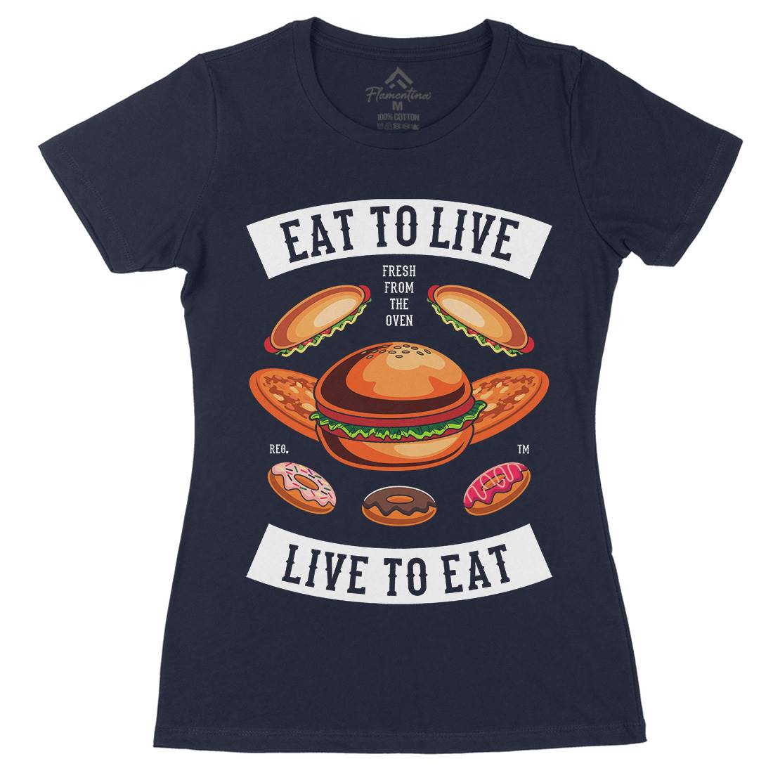 Eat To Live Womens Organic Crew Neck T-Shirt Food C346