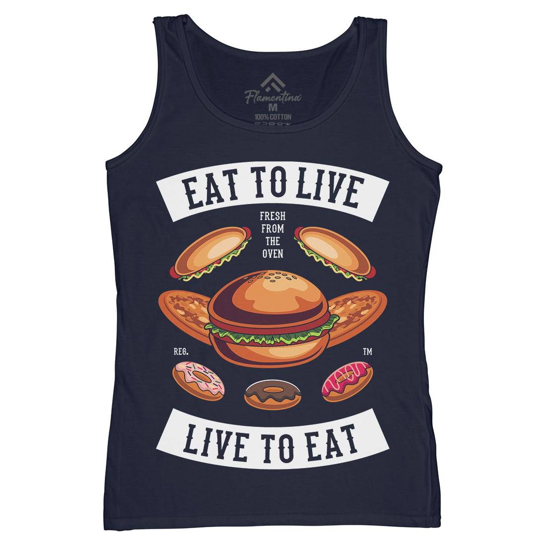 Eat To Live Womens Organic Tank Top Vest Food C346