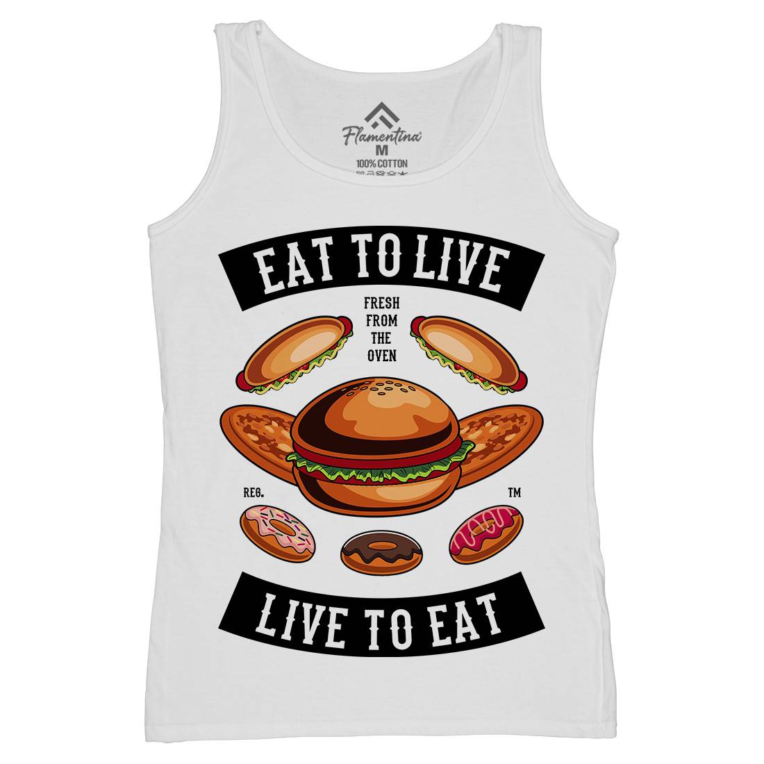 Eat To Live Womens Organic Tank Top Vest Food C346