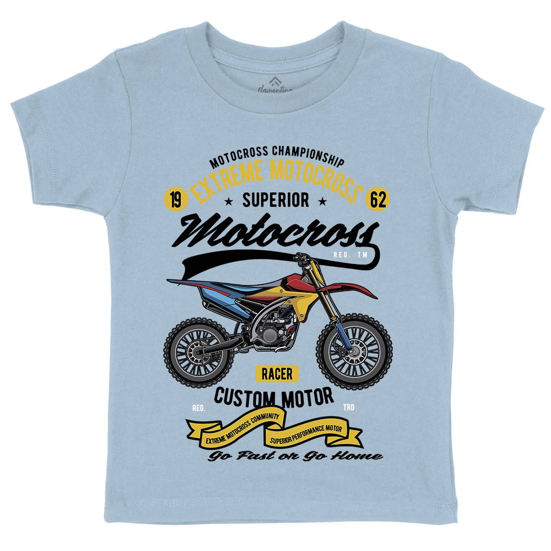 Extreme Motocross Kids Organic Crew Neck T-Shirt Motorcycles C347