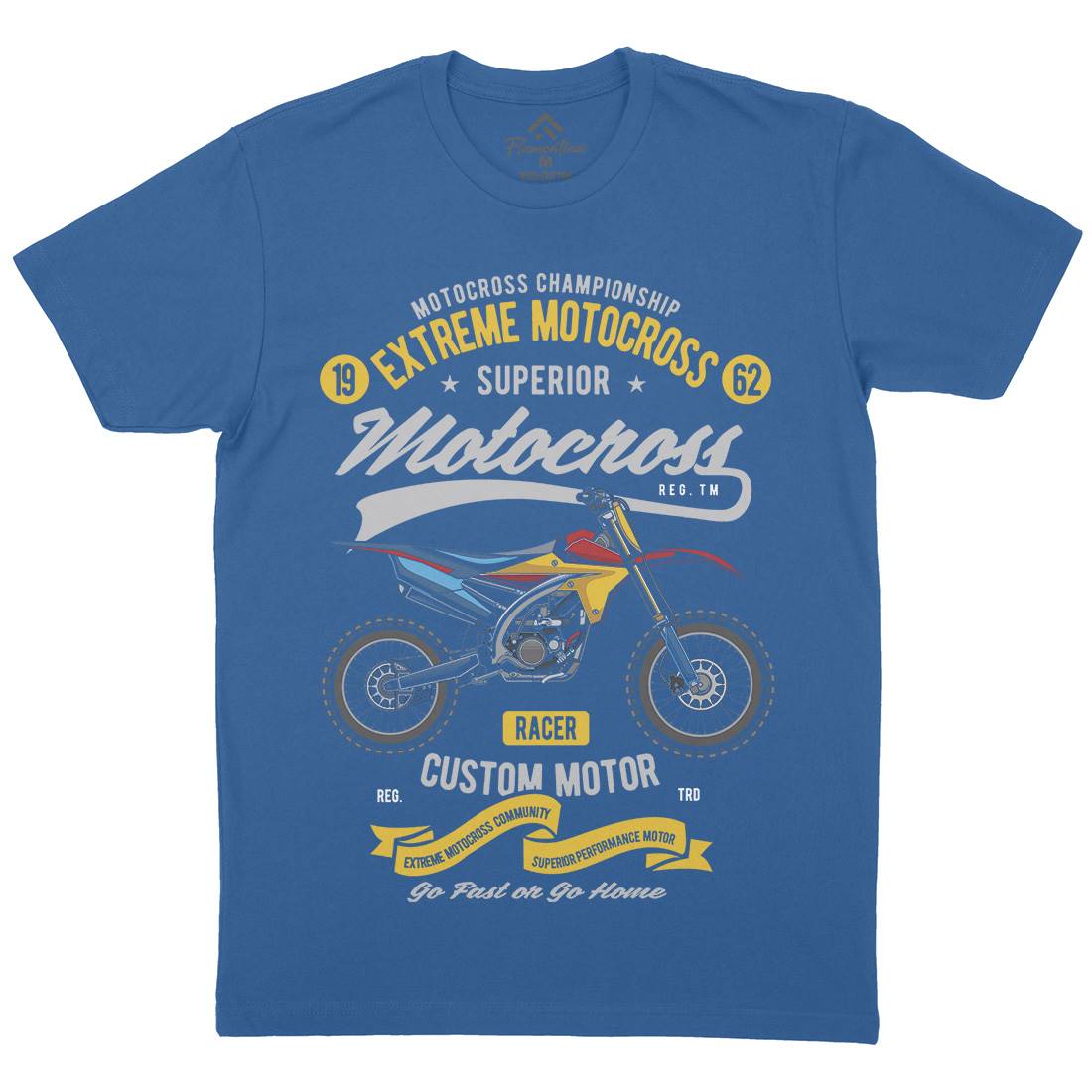 Extreme Motocross Mens Organic Crew Neck T-Shirt Motorcycles C347