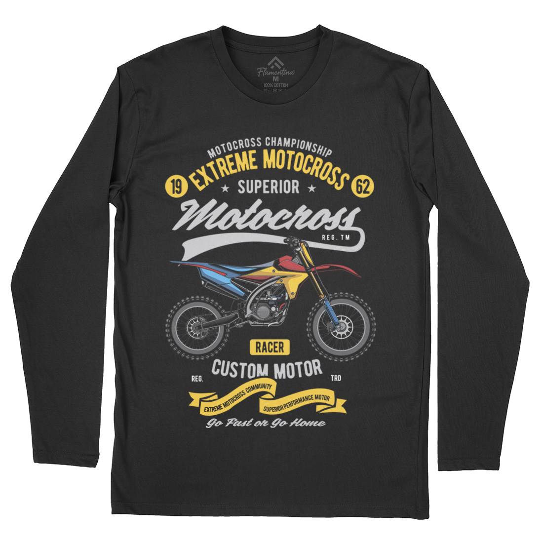 Extreme Motocross Mens Long Sleeve T-Shirt Motorcycles C347