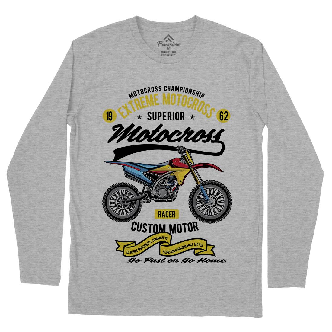 Extreme Motocross Mens Long Sleeve T-Shirt Motorcycles C347