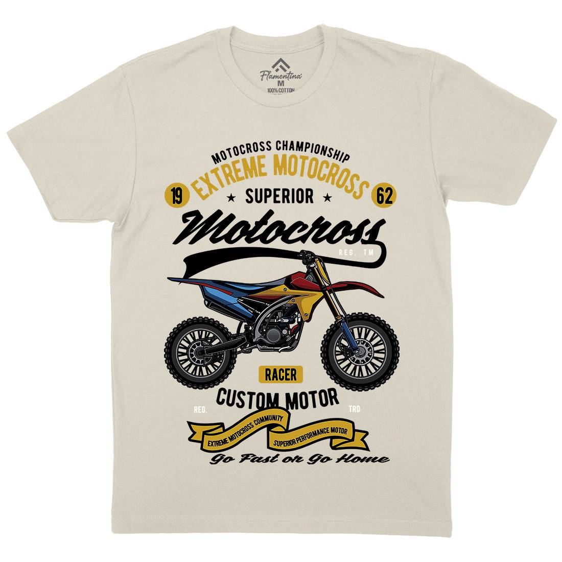 Extreme Motocross Mens Organic Crew Neck T-Shirt Motorcycles C347