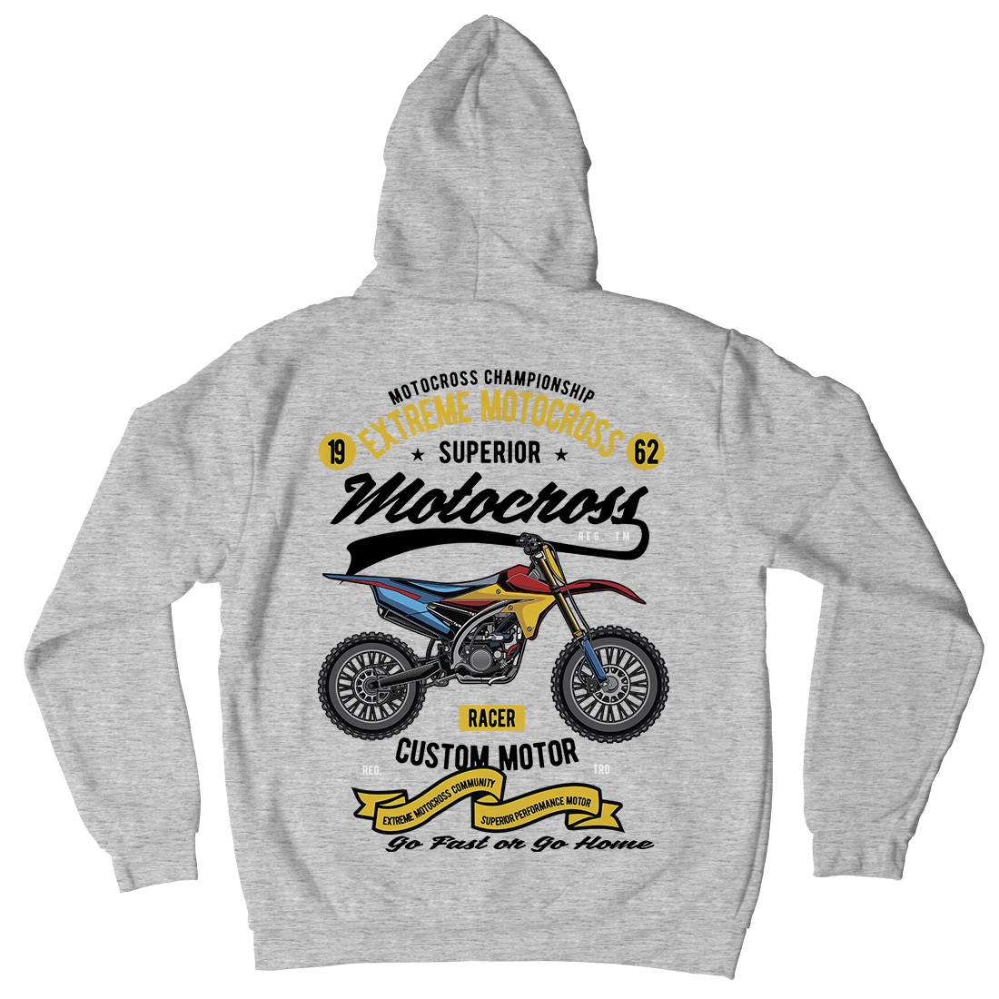 Extreme Motocross Mens Hoodie With Pocket Motorcycles C347