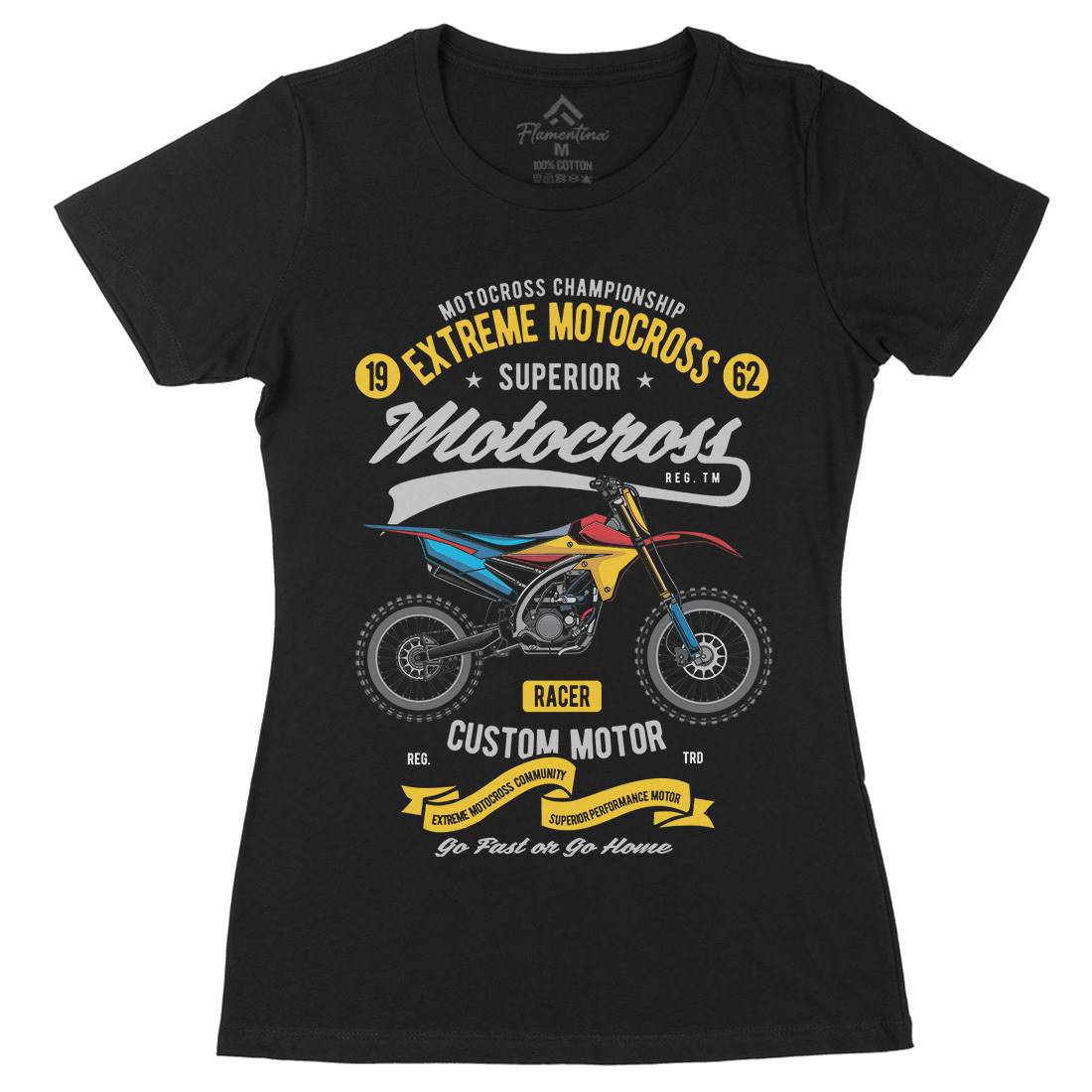 Extreme Motocross Womens Organic Crew Neck T-Shirt Motorcycles C347