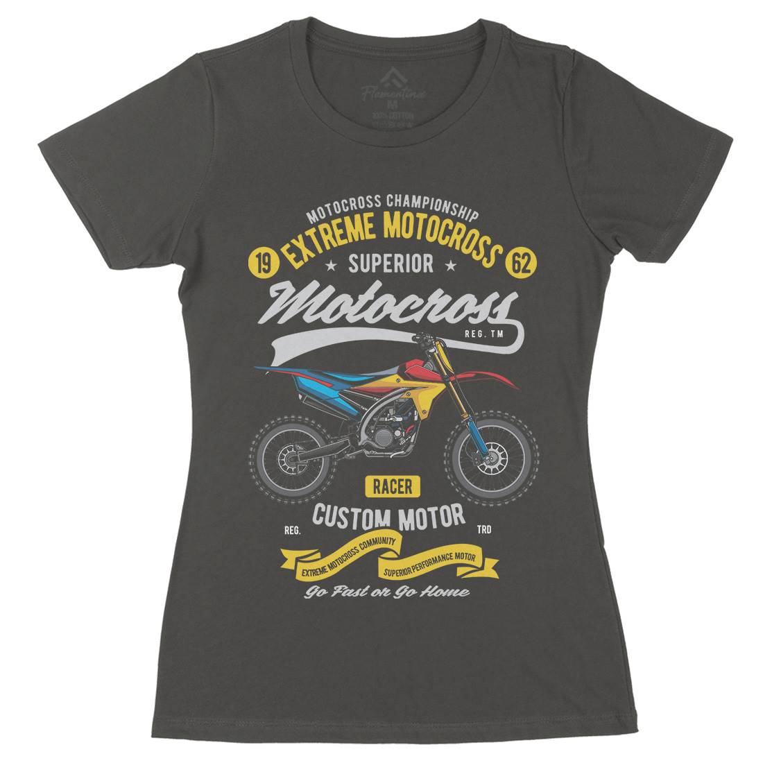 Extreme Motocross Womens Organic Crew Neck T-Shirt Motorcycles C347