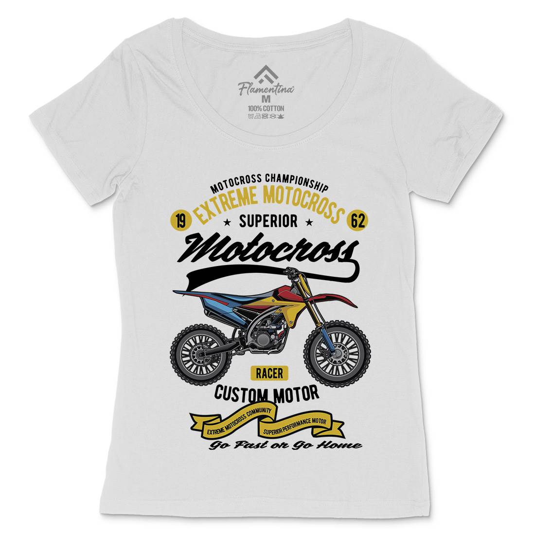 Extreme Motocross Womens Scoop Neck T-Shirt Motorcycles C347