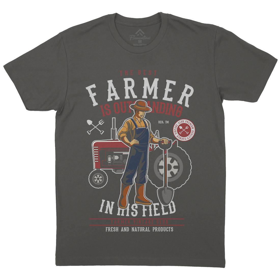 Farmer Mens Crew Neck T-Shirt Work C348