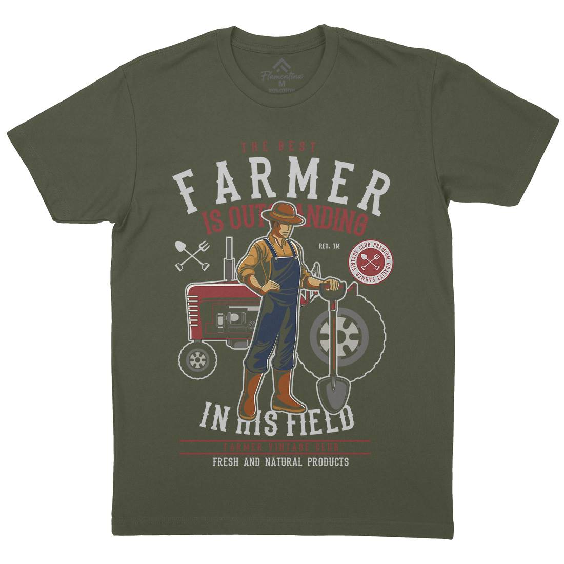 Farmer Mens Organic Crew Neck T-Shirt Work C348