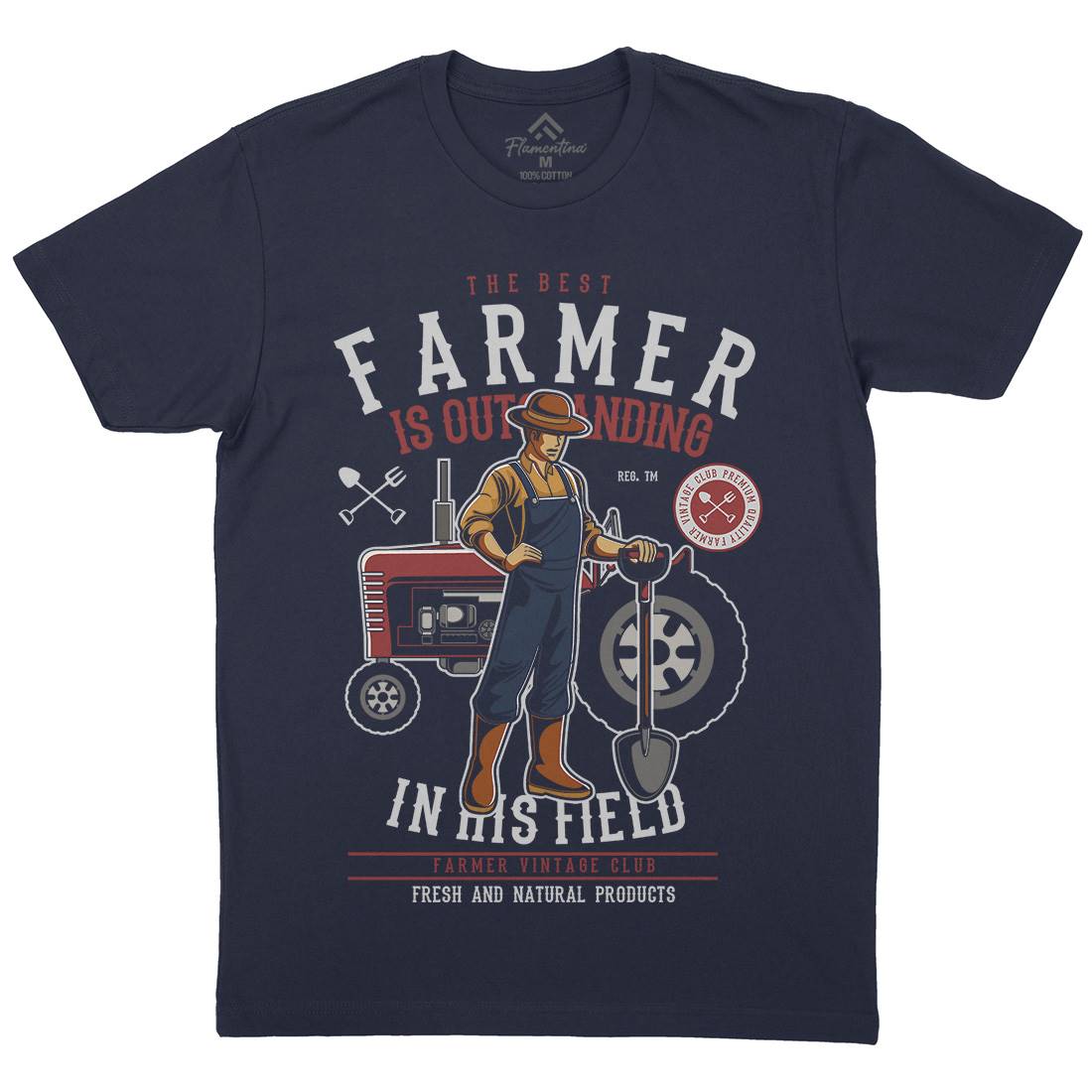 Farmer Mens Organic Crew Neck T-Shirt Work C348
