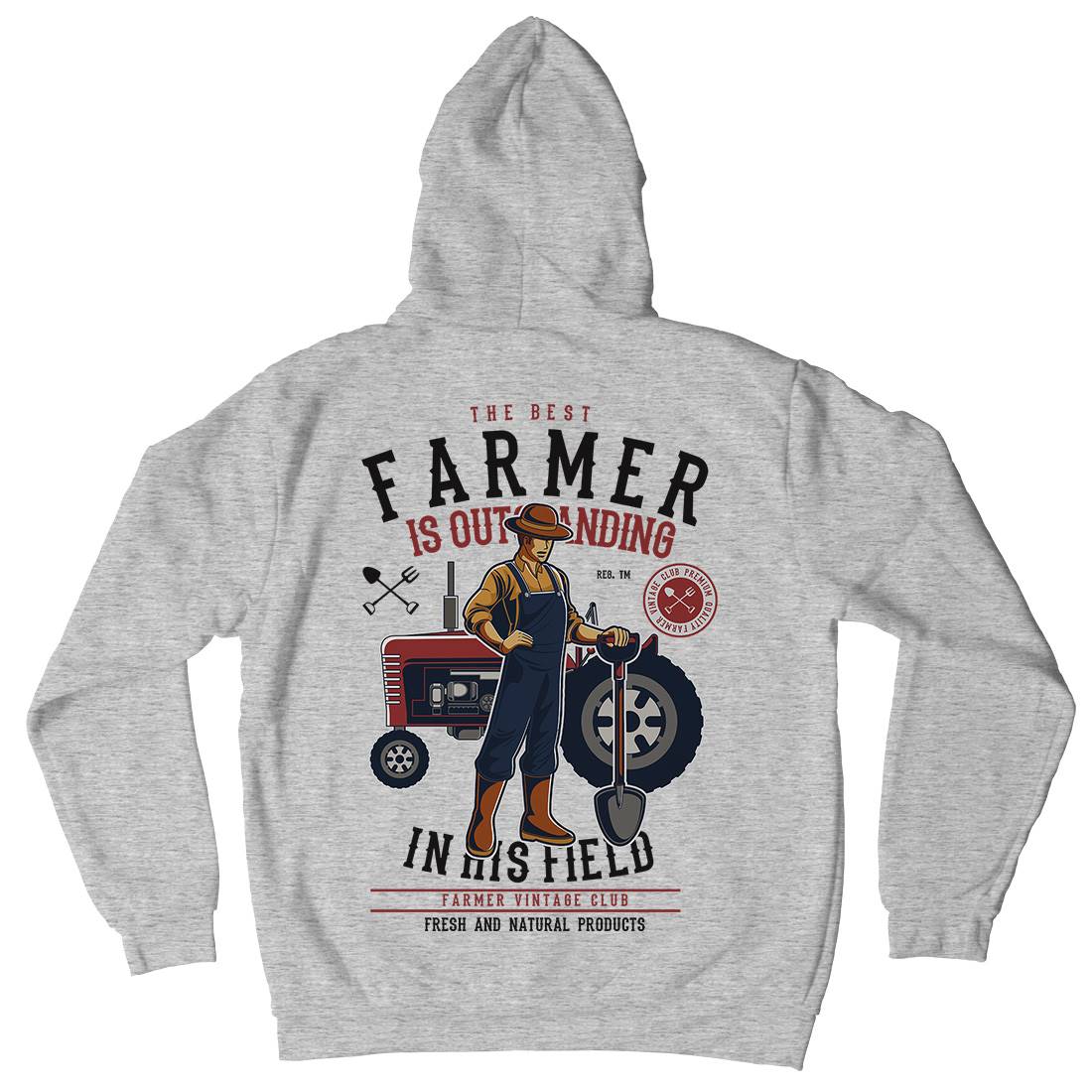 Farmer Mens Hoodie With Pocket Work C348