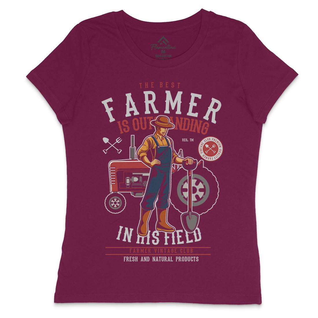 Farmer Womens Crew Neck T-Shirt Work C348