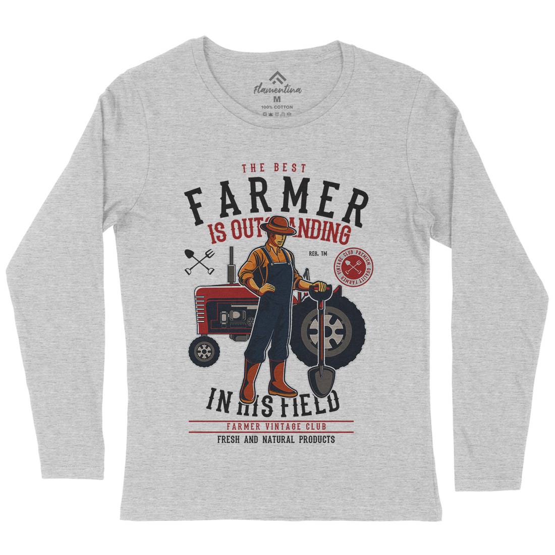 Farmer Womens Long Sleeve T-Shirt Work C348