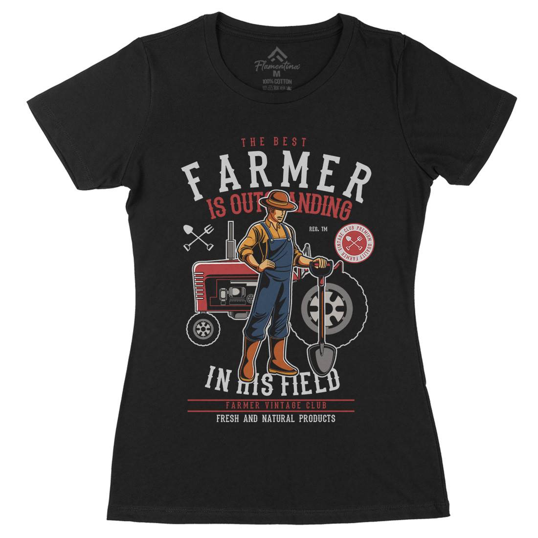 Farmer Womens Organic Crew Neck T-Shirt Work C348