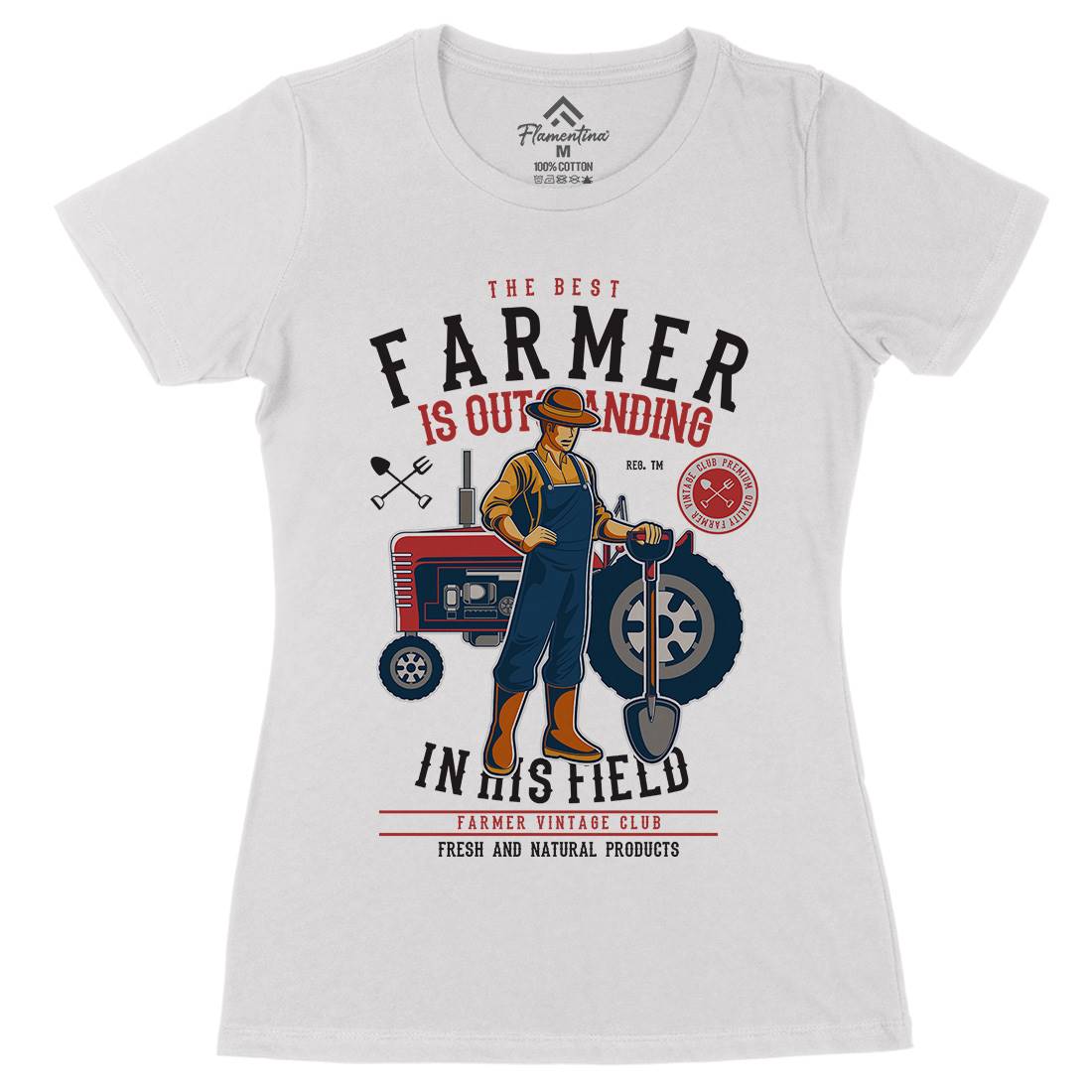 Farmer Womens Organic Crew Neck T-Shirt Work C348