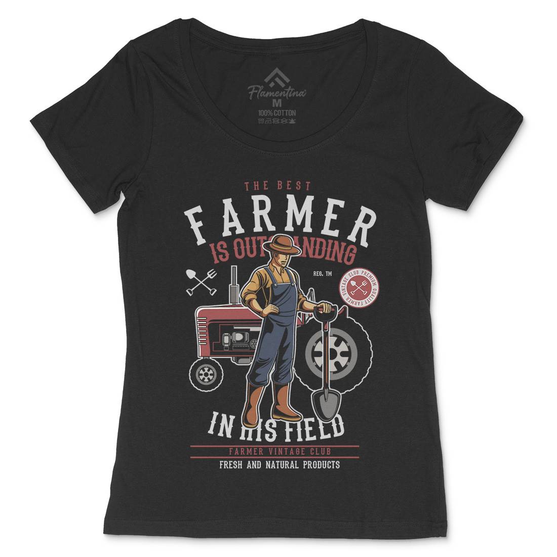 Farmer Womens Scoop Neck T-Shirt Work C348