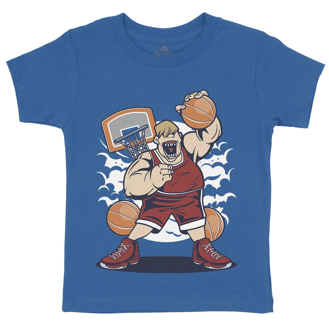 Fat Basketball Player Kids Organic Crew Neck T-Shirt Sport C350