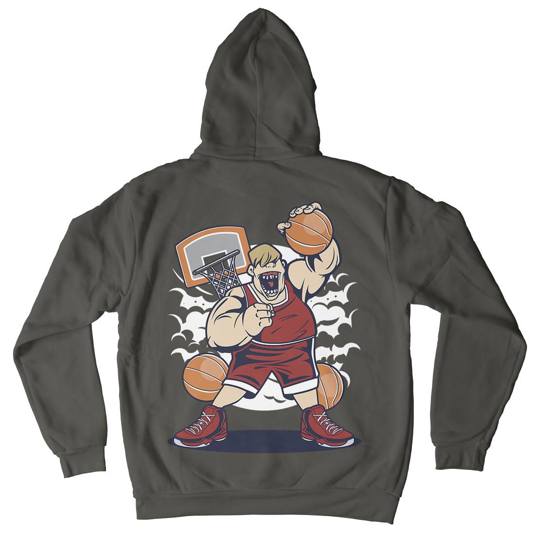 Fat Basketball Player Mens Hoodie With Pocket Sport C350