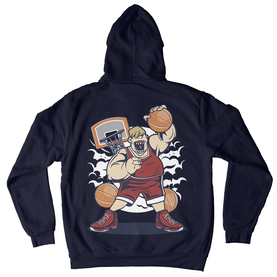 Fat Basketball Player Mens Hoodie With Pocket Sport C350