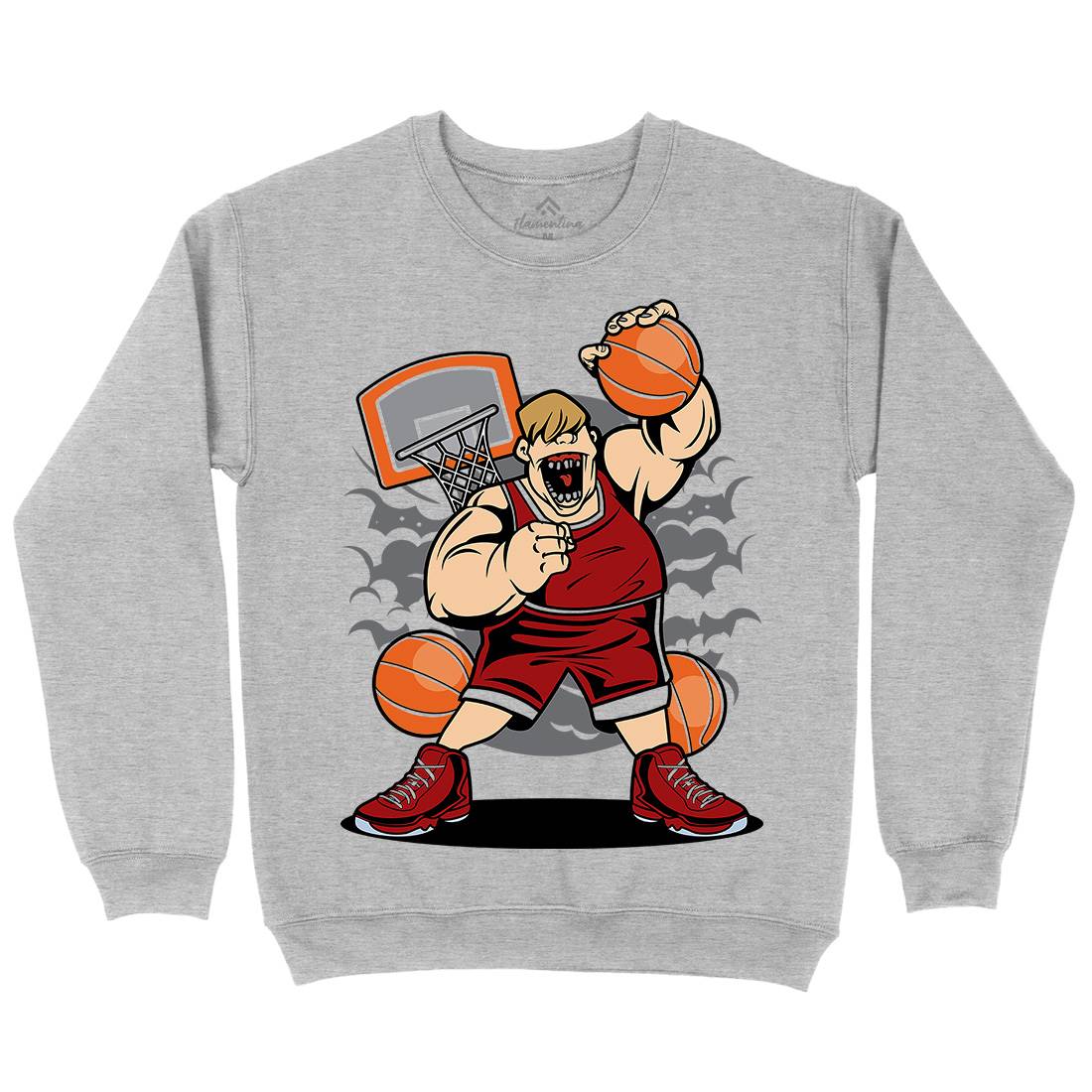 Fat Basketball Player Kids Crew Neck Sweatshirt Sport C350
