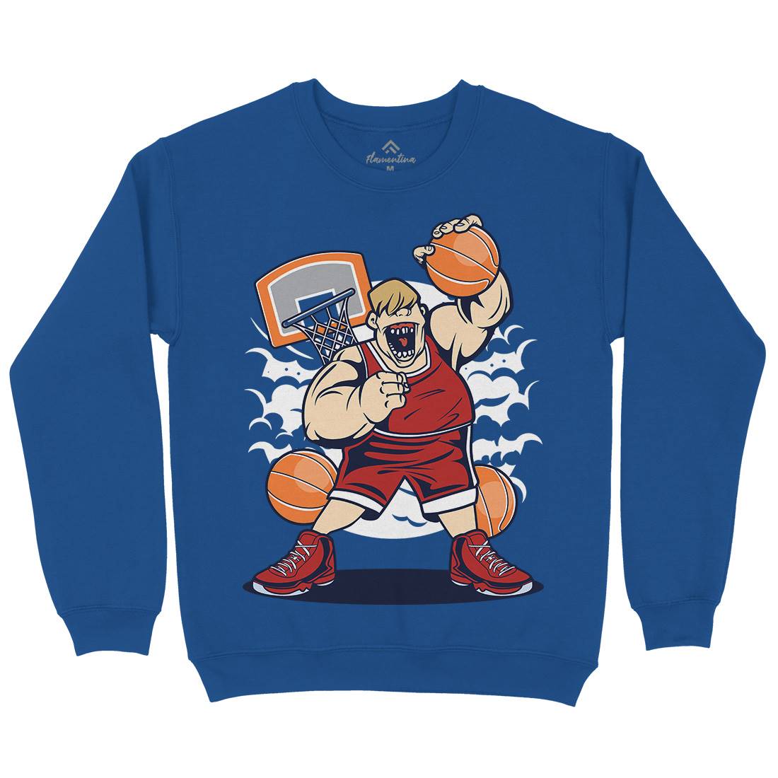 Fat Basketball Player Kids Crew Neck Sweatshirt Sport C350