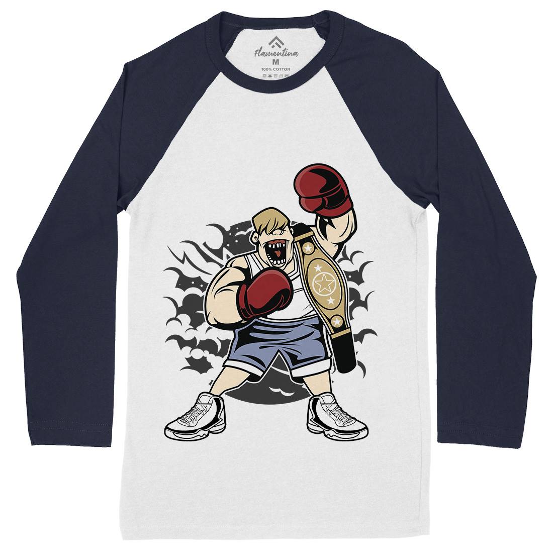 Fat Boxer Mens Long Sleeve Baseball T-Shirt Sport C351