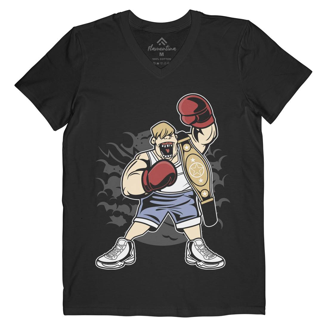 Fat Boxer Mens V-Neck T-Shirt Sport C351