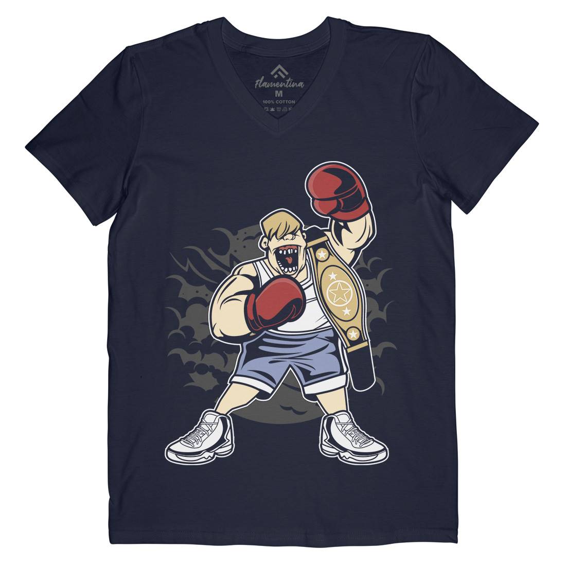 Fat Boxer Mens Organic V-Neck T-Shirt Sport C351