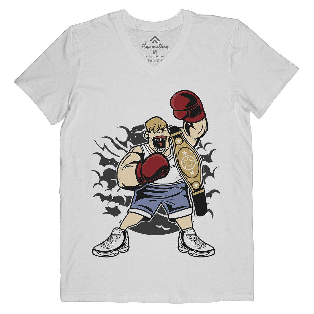 Fat Boxer Mens Organic V-Neck T-Shirt Sport C351