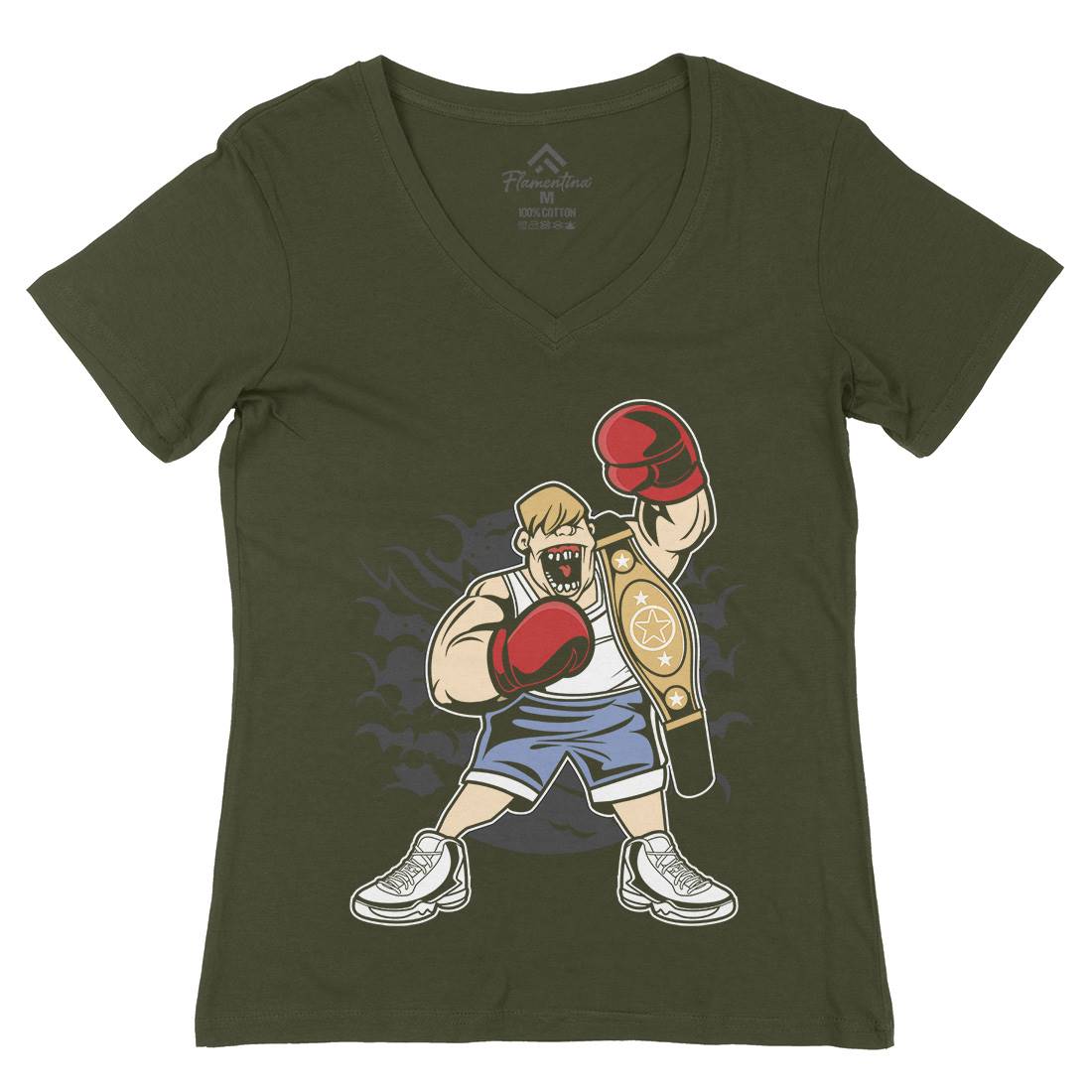 Fat Boxer Womens Organic V-Neck T-Shirt Sport C351