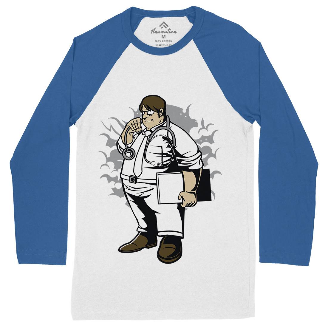 Fat Doctor Mens Long Sleeve Baseball T-Shirt Work C352