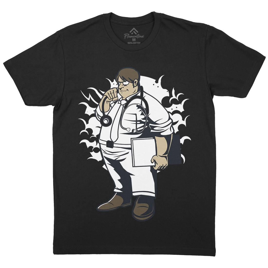 Fat Doctor Mens Crew Neck T-Shirt Work C352