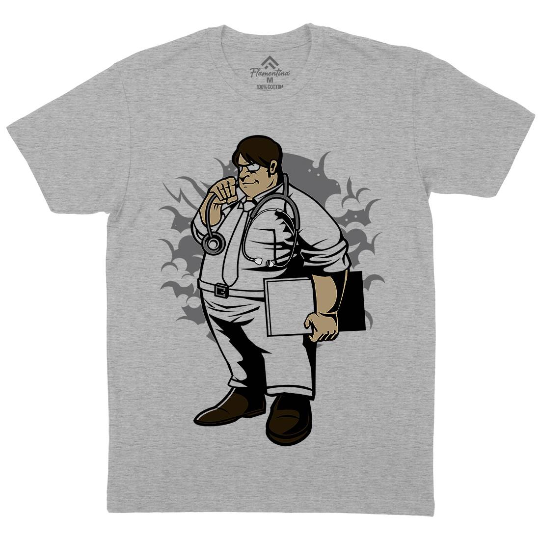 Fat Doctor Mens Crew Neck T-Shirt Work C352