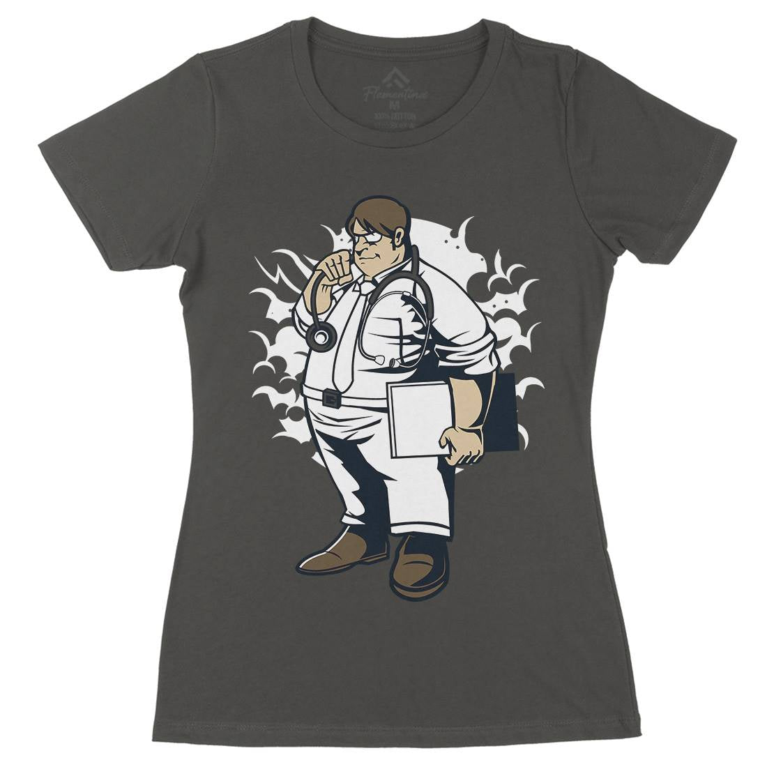 Fat Doctor Womens Organic Crew Neck T-Shirt Work C352