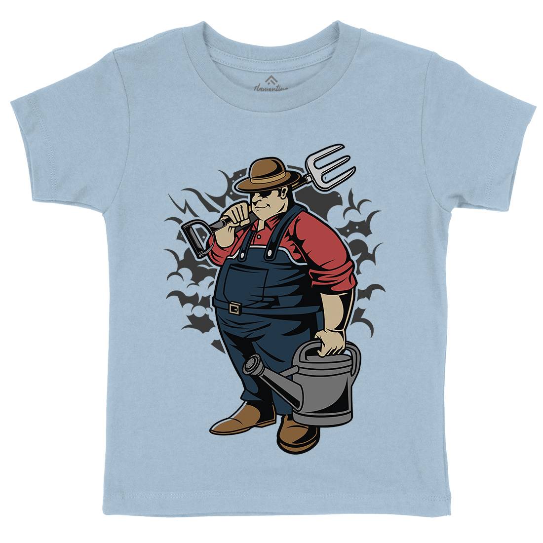 Fat Farmer Kids Organic Crew Neck T-Shirt Work C353