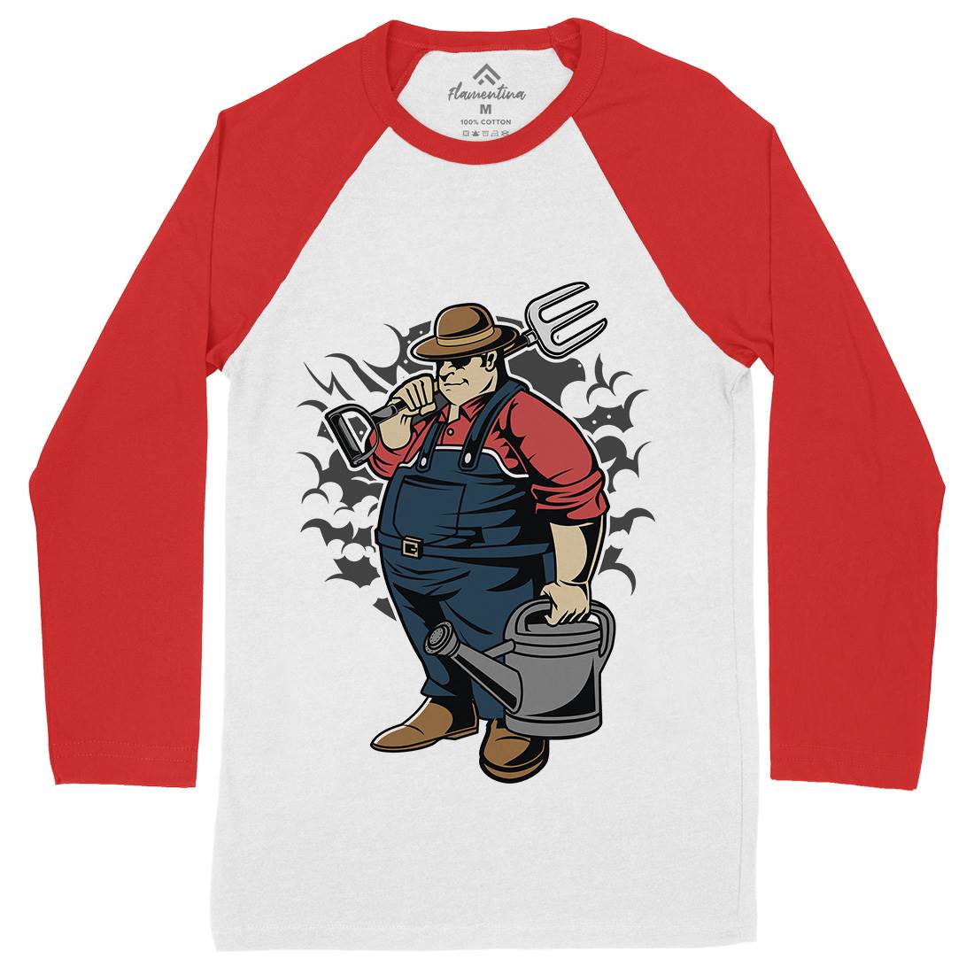 Fat Farmer Mens Long Sleeve Baseball T-Shirt Work C353
