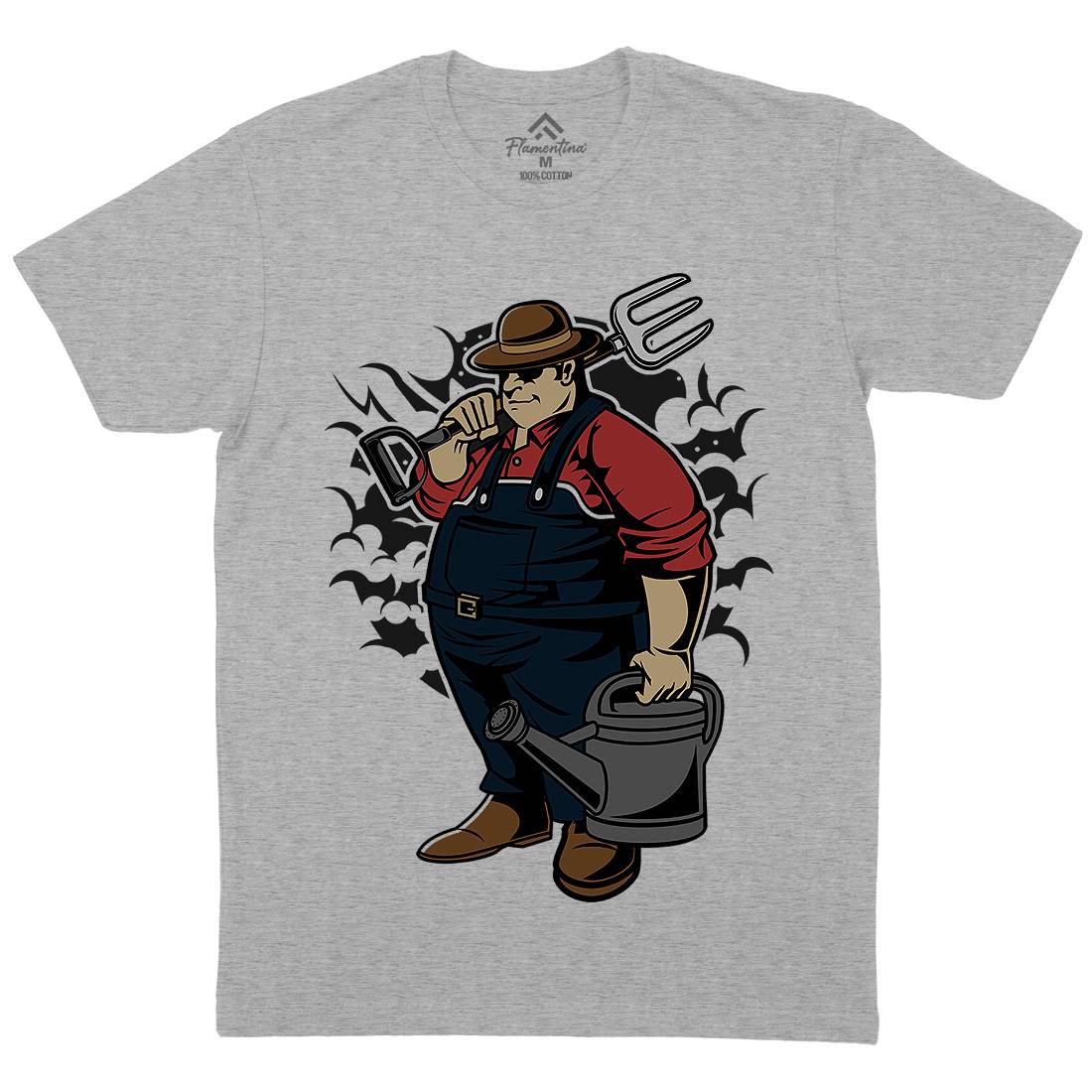 Fat Farmer Mens Crew Neck T-Shirt Work C353