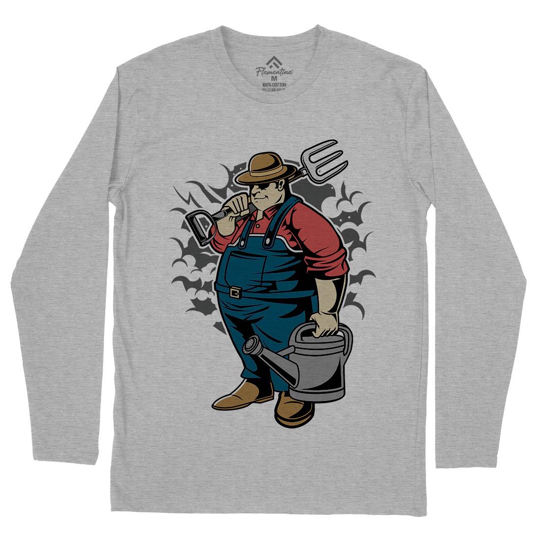 Fat Farmer Mens Long Sleeve T-Shirt Work C353