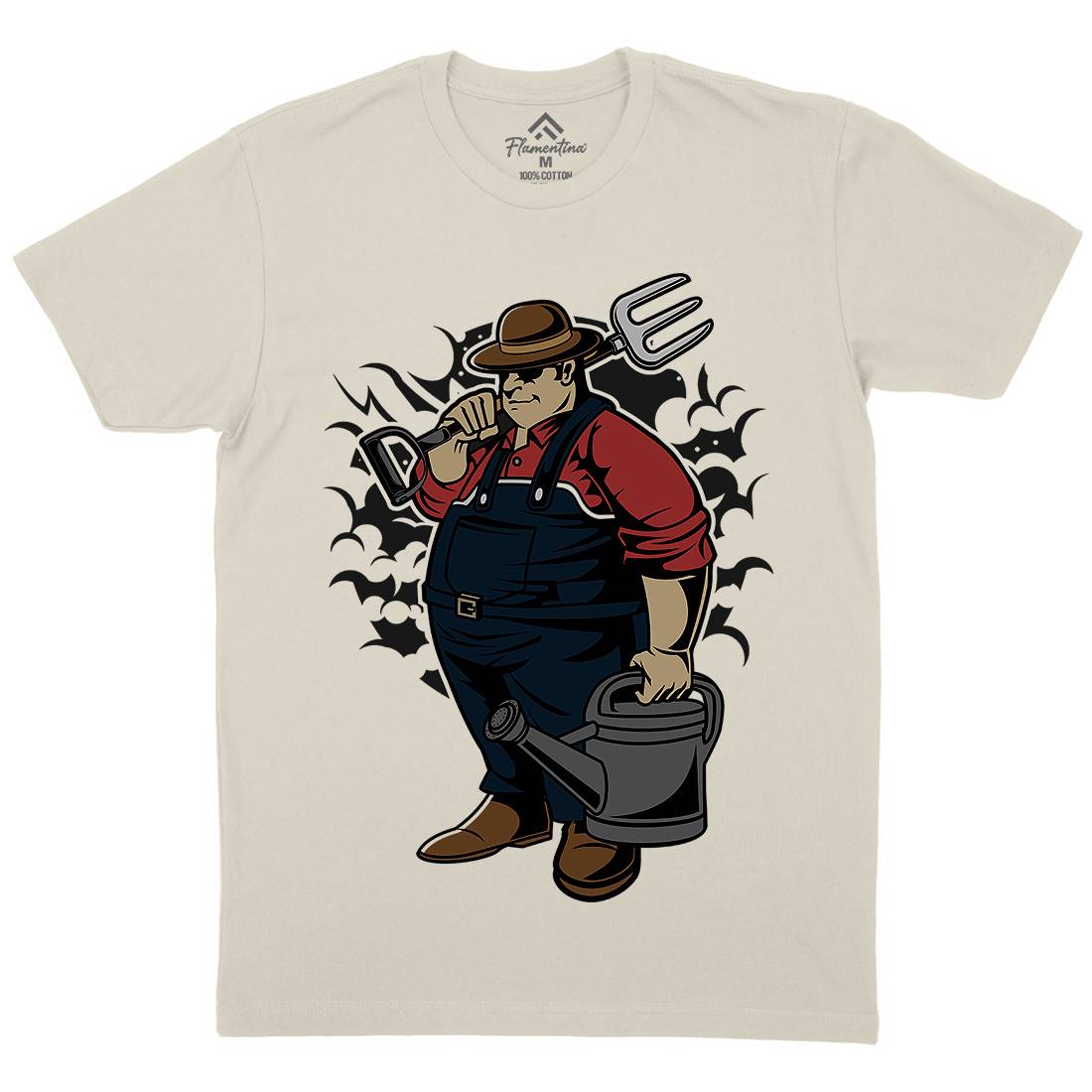 Fat Farmer Mens Organic Crew Neck T-Shirt Work C353