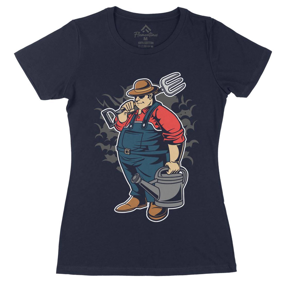 Fat Farmer Womens Organic Crew Neck T-Shirt Work C353