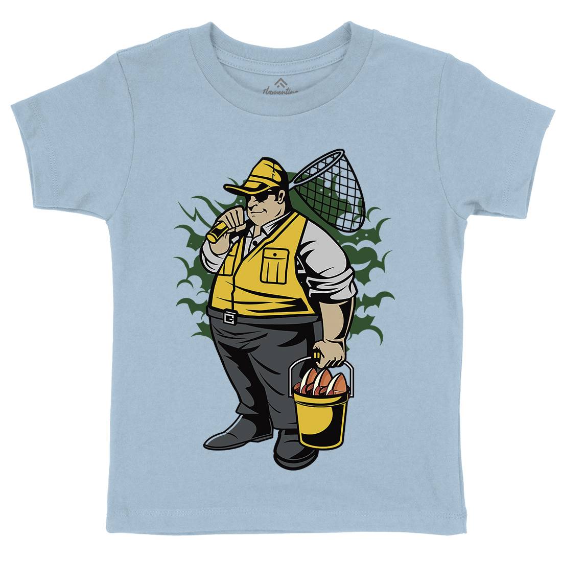 Fat Fisherman Kids Crew Neck T-Shirt Fishing C354