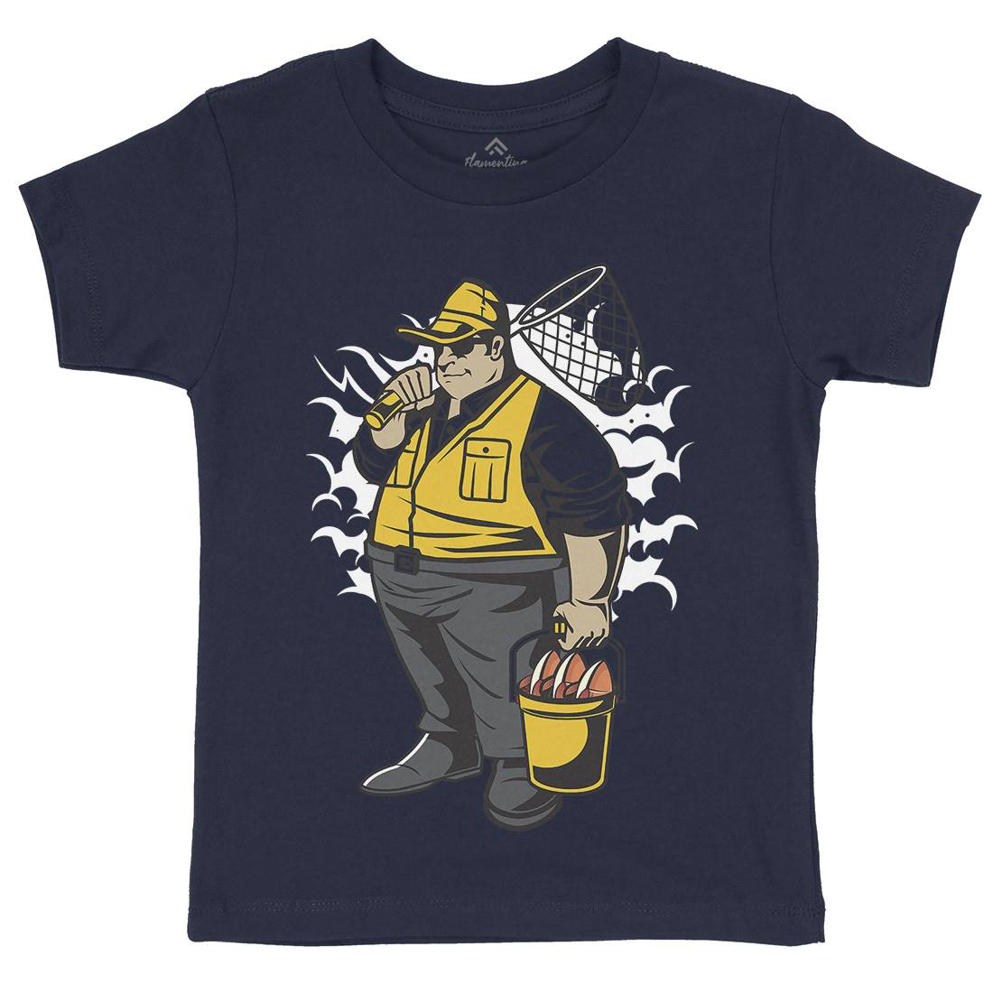 Fat Fisherman Kids Crew Neck T-Shirt Fishing C354